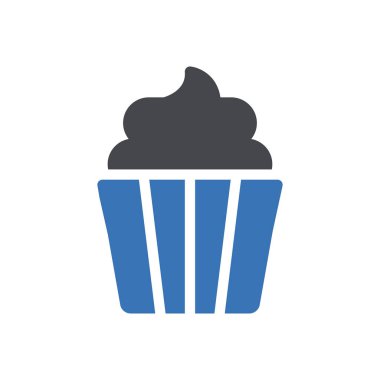 Kek vektörü kabartma renk simgesi