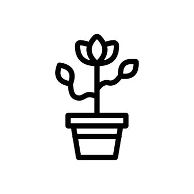 bitki vektörü ince çizgi simgesi