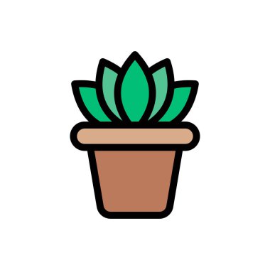 çiçek vektör renk çizgisi simgesi