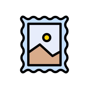 fotoğraf vektörü renk çizgisi simgesi