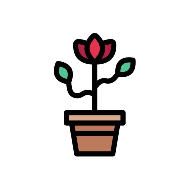 bitki vektörü renk çizgisi simgesi