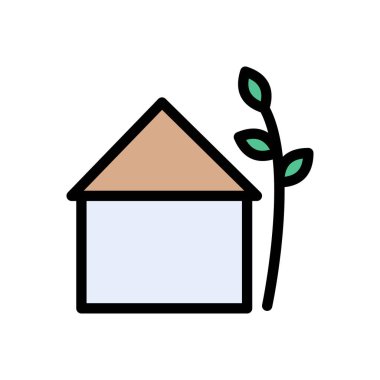 ev vektörü renk çizgisi simgesi