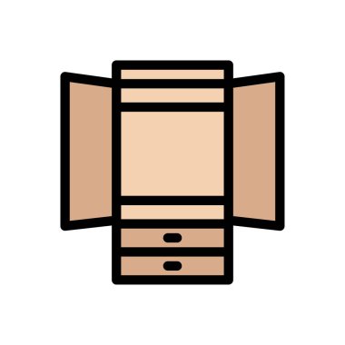 Çekmece vektör renk çizgisi simgesi