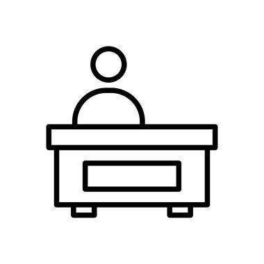 Otel vektör ince çizgi simgesi