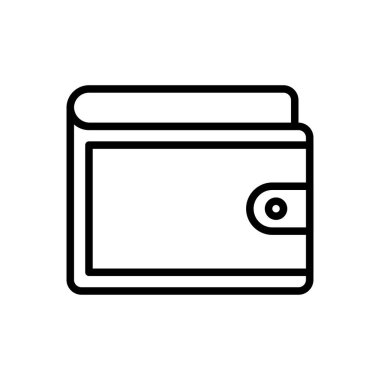 cüzdan vektör ince çizgi simgesi 