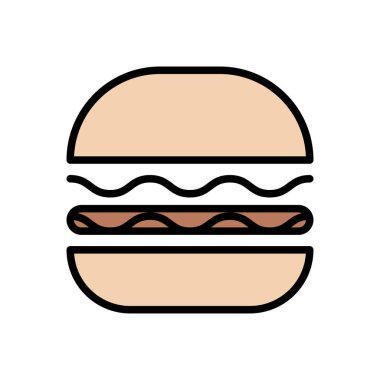 fast food vektör renk çizgisi simgesi