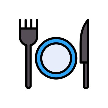 utensils vektör renk çizgisi simgesi