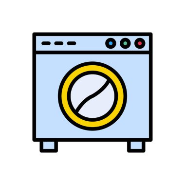 makine vektörü renk düz simgesi