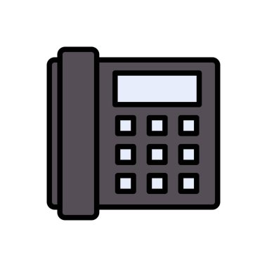 telefon vektörü renk düz simgesi