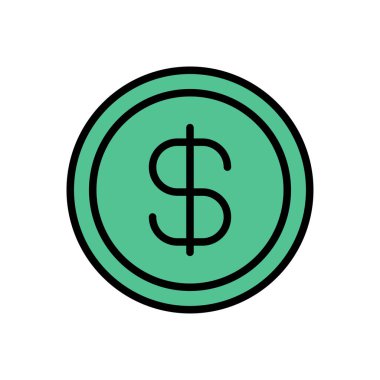 Sikkeler vektör renk düz simgesi