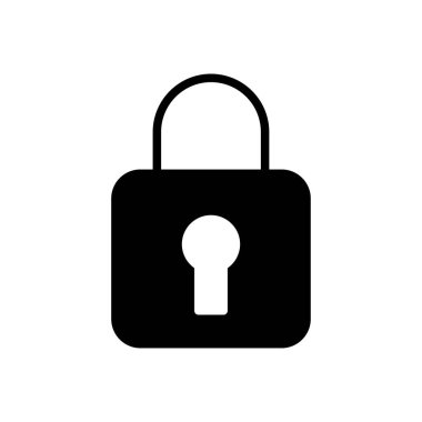 Güvenlik vektörü glyph düz simgesi