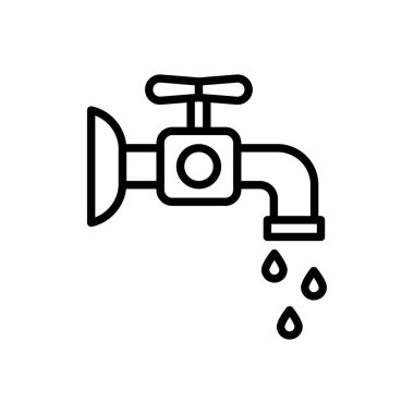 Musluk vektörü ince çizgi simgesi