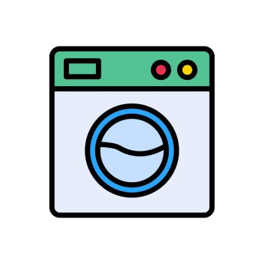 makine vektör renk çizgisi simgesi