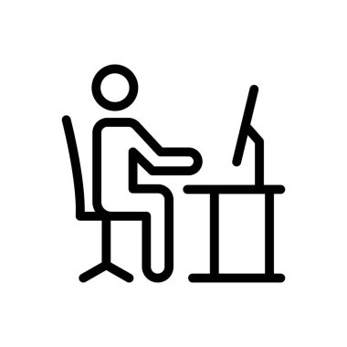 çalışma vektörü ince çizgi simgesi