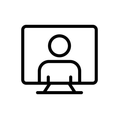 profil vektörü ince çizgi simgesi