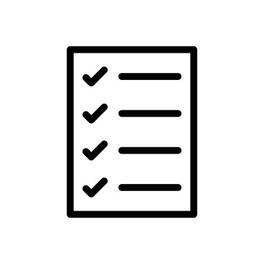 görev listesi vektör ince çizgi simgesi