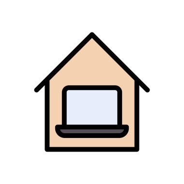 ev vektörü renk çizgisi simgesi