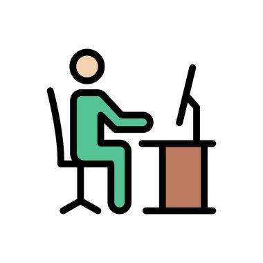 çalışan vektör renk çizgisi simgesi