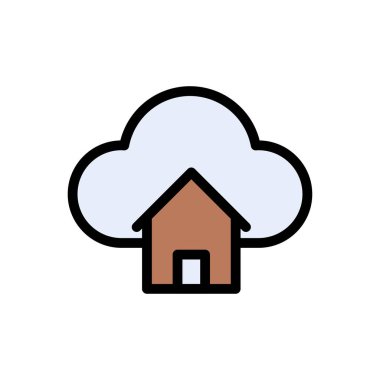 ev vektörü renk çizgisi simgesi