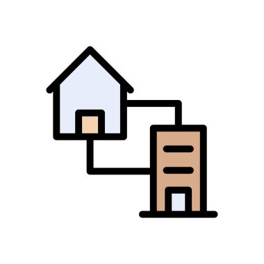 ev vektörü renk çizgisi simgesi