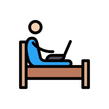 ev vektörü renk çizgisi simgesi