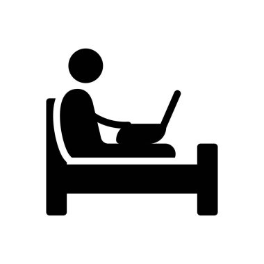 ev vektörü glyph düz simgesi