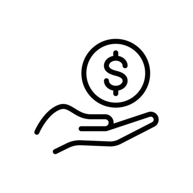 Dolar vektör ince çizgi simgesi