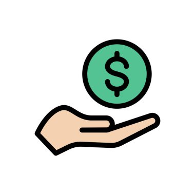 Dolar vektör renk çizgisi simgesi