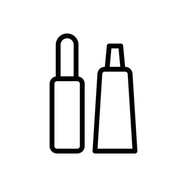 makyaj vektörü ince çizgi simgesi