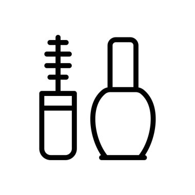 makyaj vektörü ince çizgi simgesi