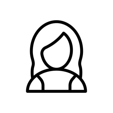 kız vektör ince çizgi simgesi