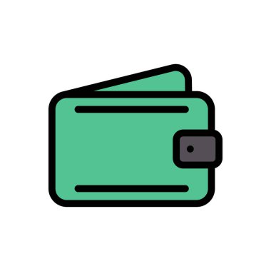 cüzdan vektör renk çizgisi simgesi