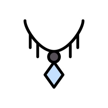 kolye vektör renk çizgisi simgesi