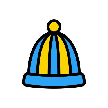 Beanie vektör renk çizgisi simgesi