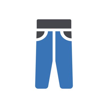 Pantolon vektörü kabartma renk simgesi
