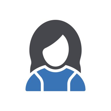 kız vektör renk simgesi