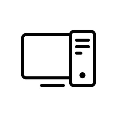 bilgisayar vektörü ince çizgi simgesi