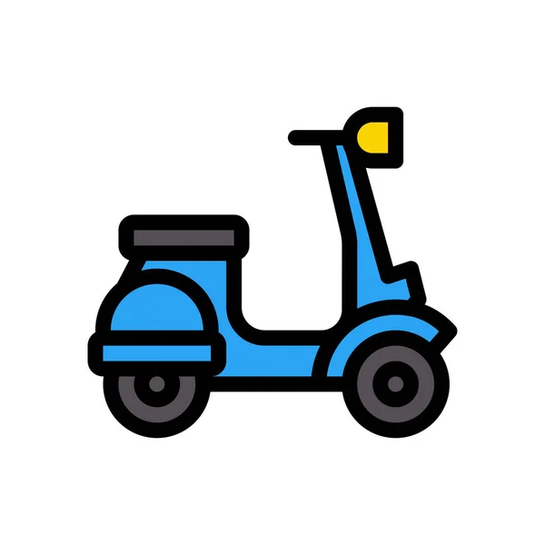 Bike Vector Color Line Icon — Stock Vector