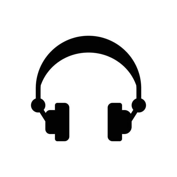 Headphone Vector Glyph Flat Icon — Stock Vector