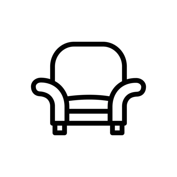 Sofa Vector Thin Line Icon — Stock Vector