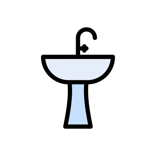 Faucet Vector Color Line Icon — Stock Vector