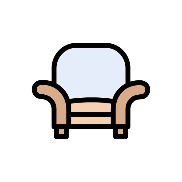 沙发矢量彩色线条图标 — 图库矢量图片