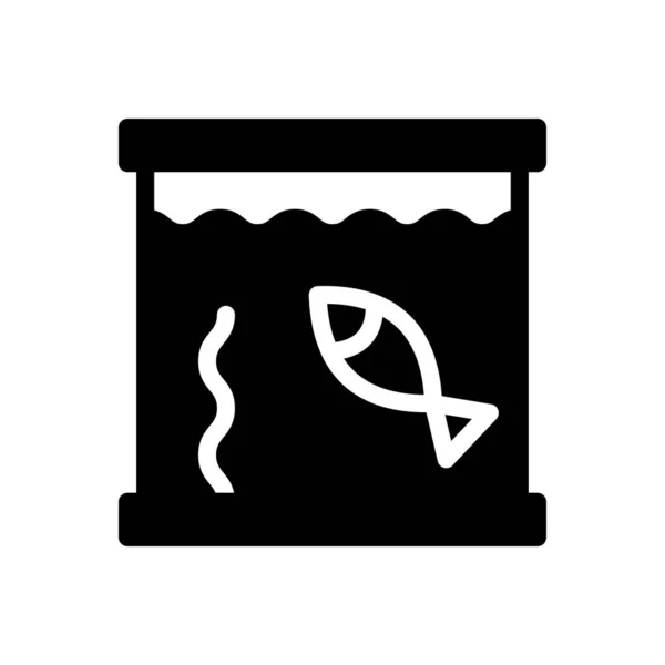 Aquarium Vektor Glyphen Flaches Symbol — Stockvektor
