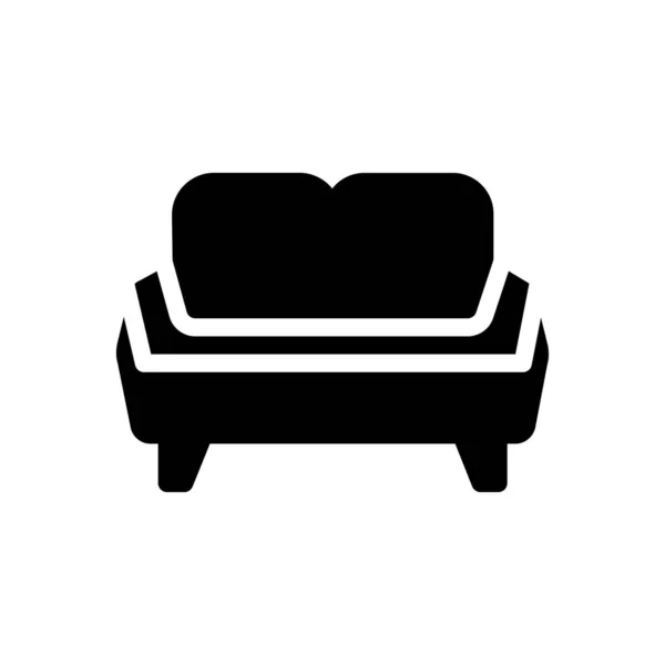 Sofa Vector Glyph Flat Icon — Stock Vector