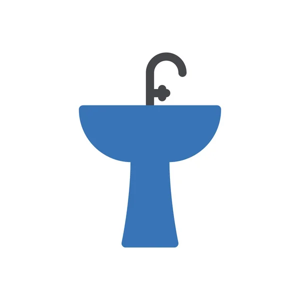 Faucet Vector Glyph Color Icon — Stock Vector