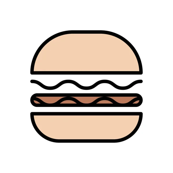 Fast Food Vector Kleur Lijn Pictogram — Stockvector