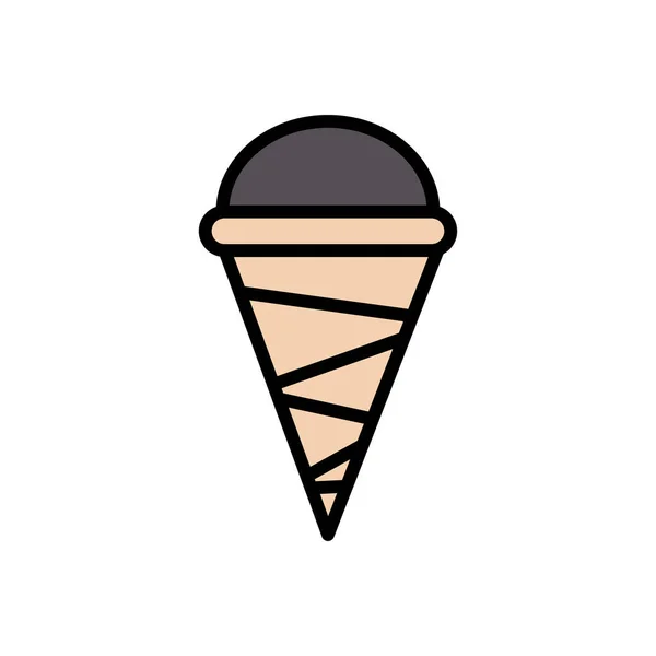Crème Glacée Vecteur Couleur Ligne Icône — Image vectorielle