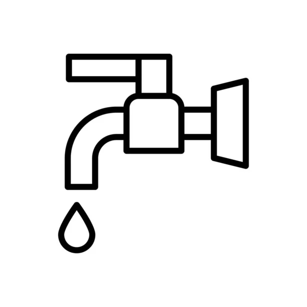 Vetor Torneira Ícone Linha Fina —  Vetores de Stock