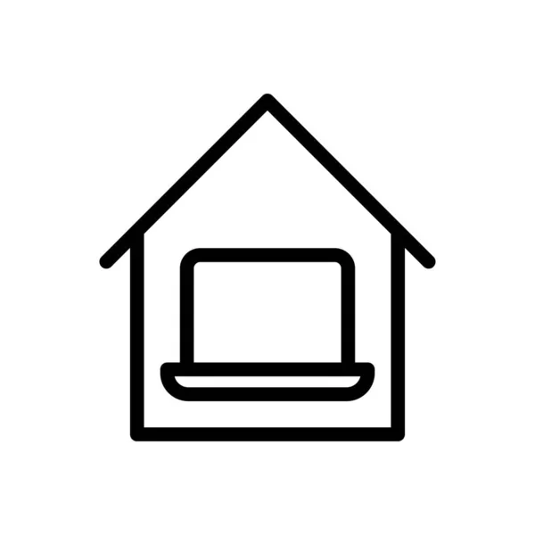 Home Vector Thin Line Icon — 스톡 벡터