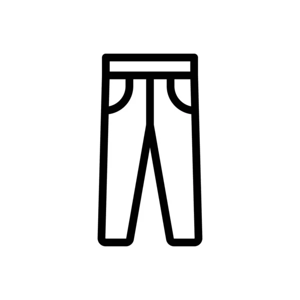 Pantalón Vector Delgada Línea Icono — Vector de stock